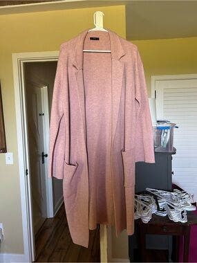 JCrew Long Open-Front Women's Cardigan Sweater - Dusty Rose